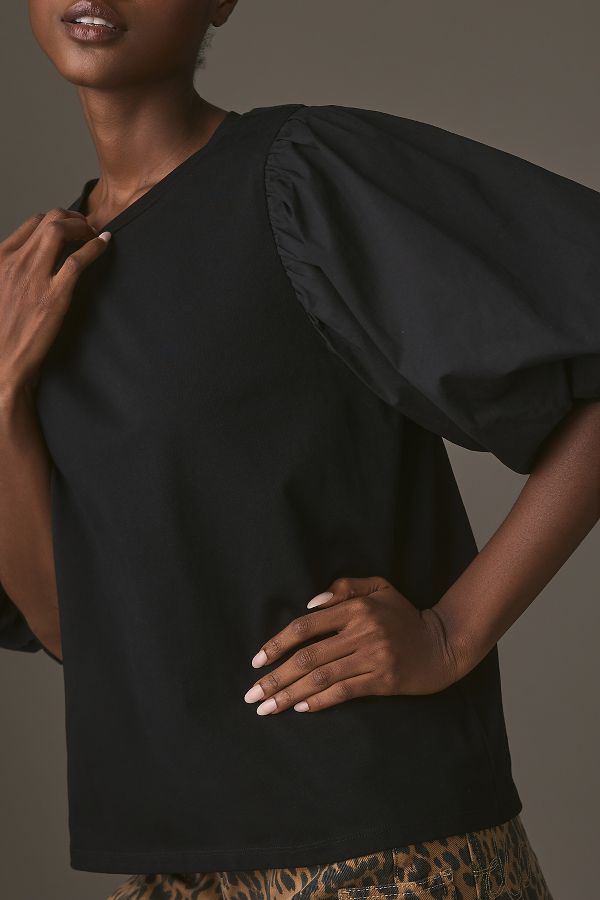 Slide View: 4: English Factory Puff-Sleeve Top