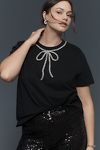 Thumbnail View 5: English Factory Rhinestone Bow Tee