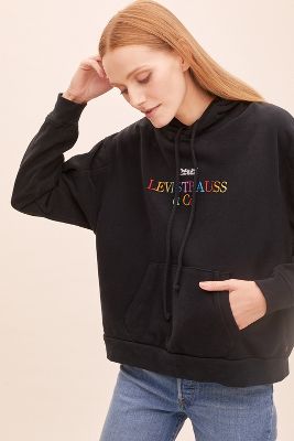 Embroidered-Logo Hoodie | Anthropologie 
