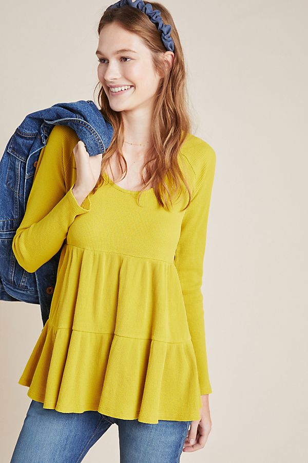Slide View: 1: Samina Thermal Babydoll Top