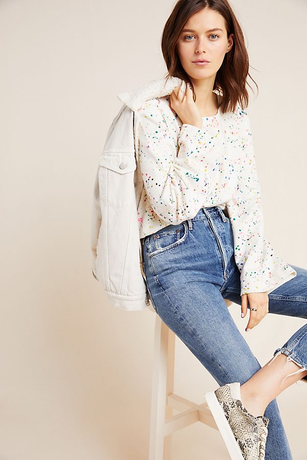 Slide View: 1: Jamie Paint-Speckled Sweatshirt
