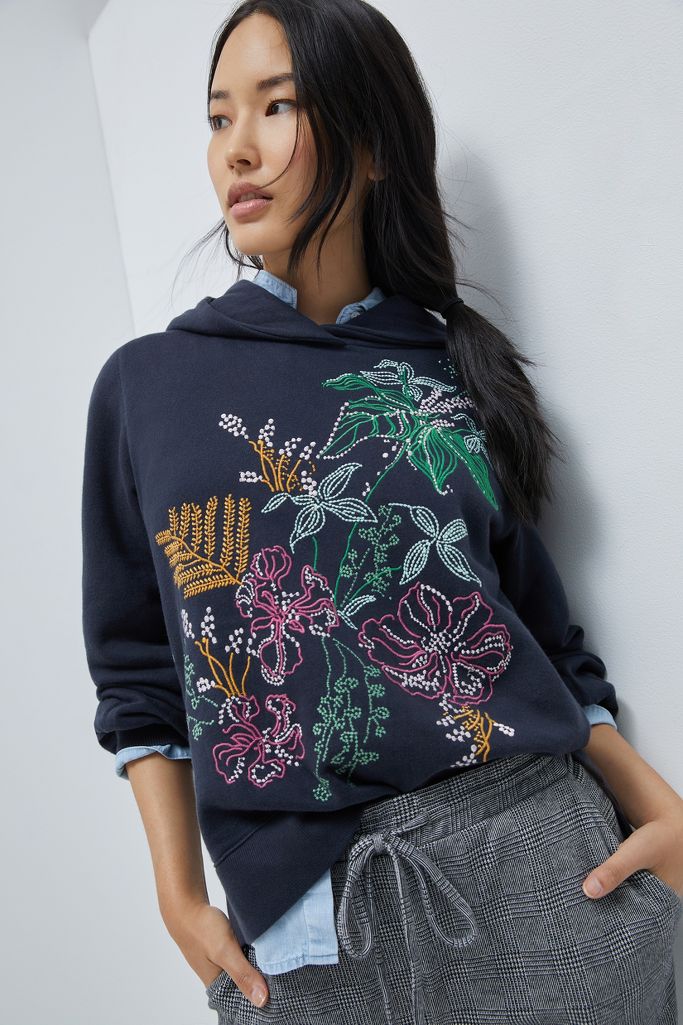 Zooey Embroidered Hoodie | Anthropologie