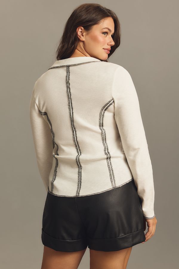 Slide View: 6: Pilcro Stitched Long-Sleeve Top