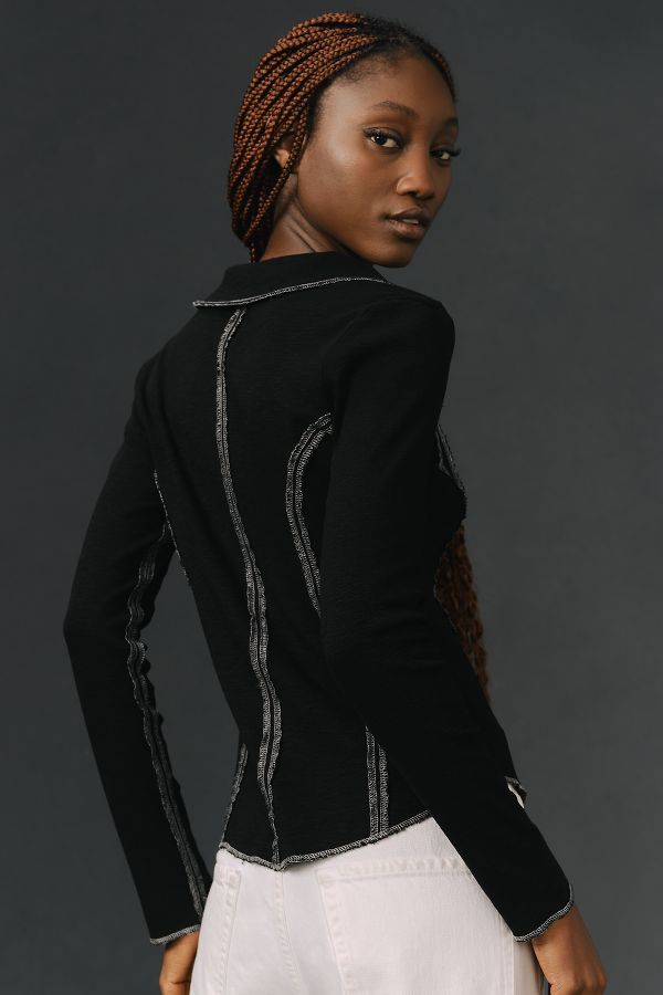 Slide View: 2: Pilcro Stitched Long-Sleeve Top