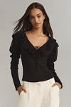 Thumbnail View 1: By Anthropologie Long-Sleeve Ruffle Top