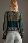 Thumbnail View 2: By Anthropologie Long-Sleeve Embroidered Mesh Top