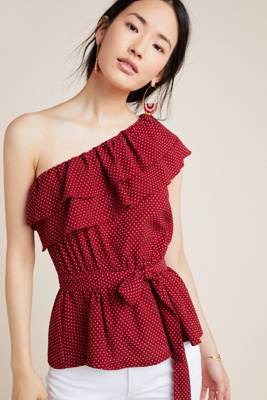 ruffle one shoulder blouse