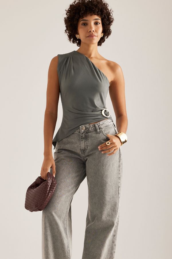 Slide View: 4: By Anthropologie Slinky One-Shoulder Top