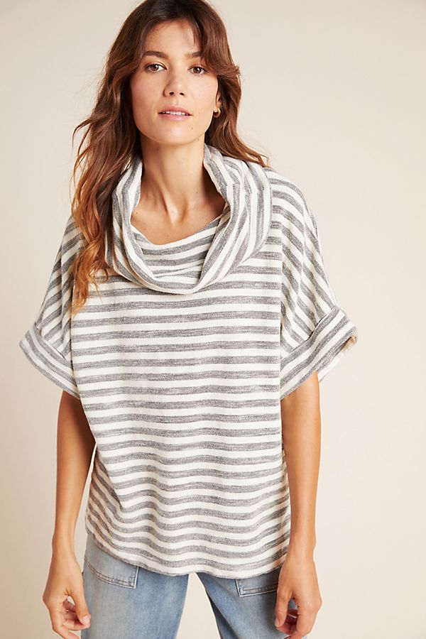 Slide View: 1: Cassia Cowl-Neck Knit Top