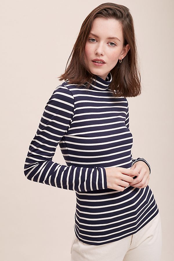 Slide View: 1: Romy Metallic Turtleneck