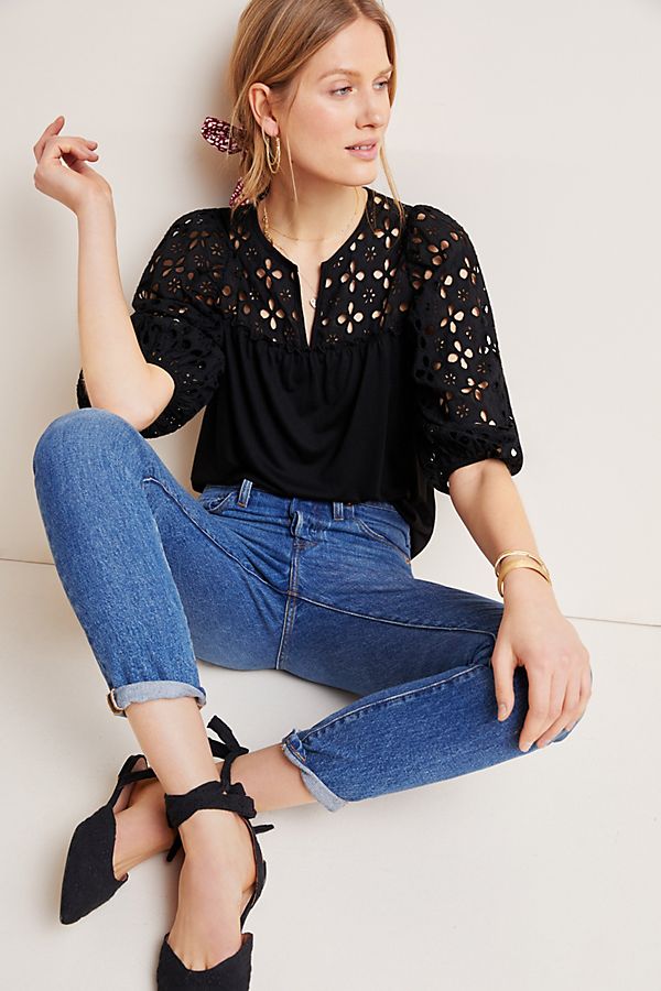 Slide View: 1: Edith Eyelet Top