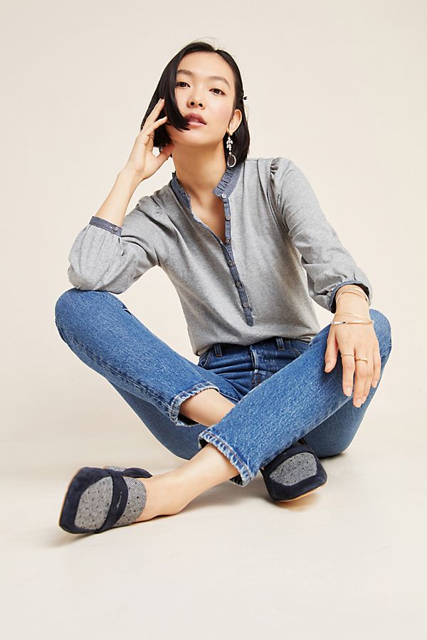 Slide View: 1: Miele Ruffled Henley Top