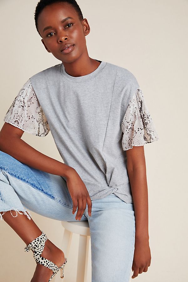 Slide View: 1: Basile Print-Sleeve Top