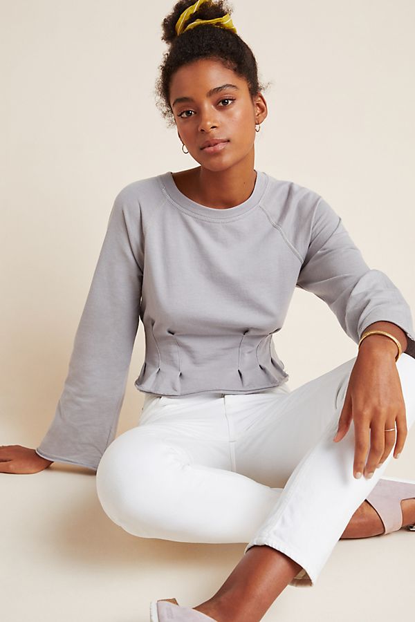 Slide View: 1: Dara Pleated Sweatshirt