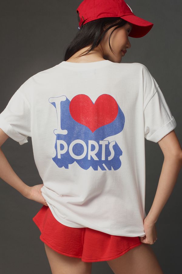 Slide View: 2: Girl Dangerous I Love Sports Graphic Tee