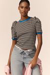 Thumbnail View 1: Maeve Puff-Sleeve Striped Top