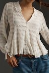 Thumbnail View 4: By Anthropologie Long-Sleeve Button-Front Textured Blouse