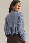 Thumbnail View 2: By Anthropologie Long-Sleeve Tie-Front Textured Blouse