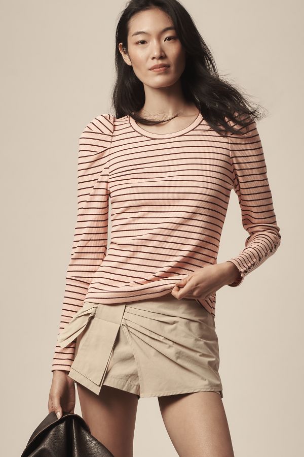 Slide View: 1: Maeve Puff-Sleeve Top