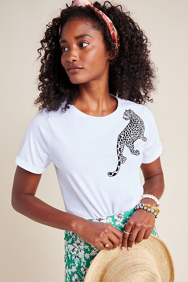 Slide View: 1: Leopard Graphic Tee