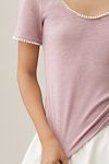 Thumbnail View 2: Canapé Pearl-Trim Scoop-Neck Tee