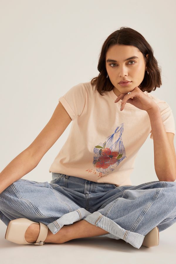 Slide View: 5: By Anthropologie Pfirsich Grafik Baby T-Shirt