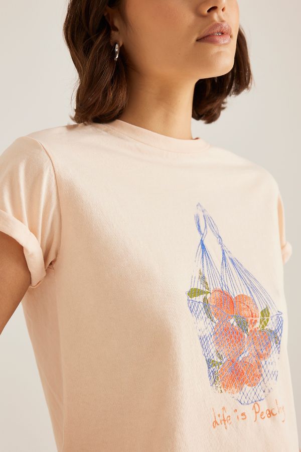 Slide View: 3: By Anthropologie Pfirsich Grafik Baby T-Shirt