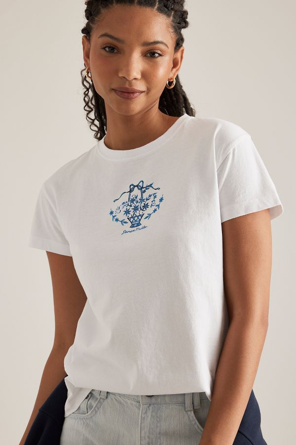 Vista de diapositivas: 4: Camiseta Damson Madder Flower Basket