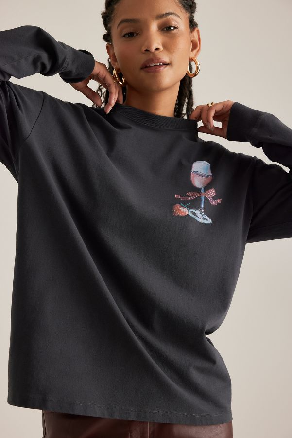 Slide View: 2: Damson Madder Rosé Wine Long-Sleeve T-Shirt