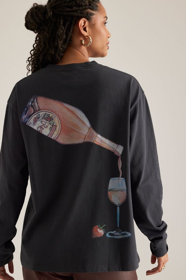 Slide View: 3: Damson Madder Rosé Wine Long-Sleeve T-Shirt