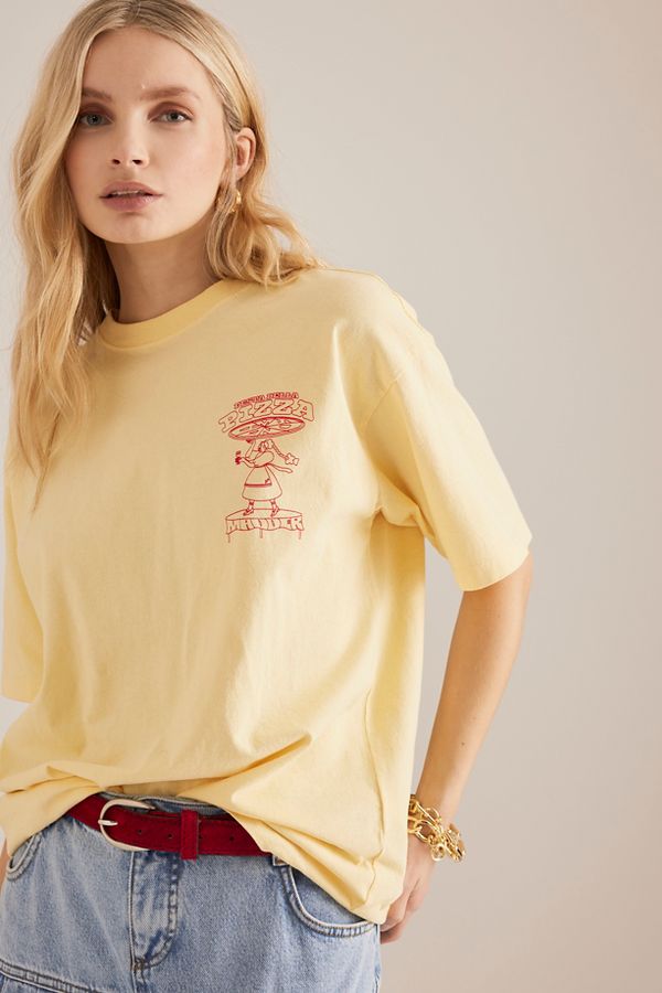 Vista diapositiva: 1: T-Shirt Boyfriend Damson Madder Pizza Party