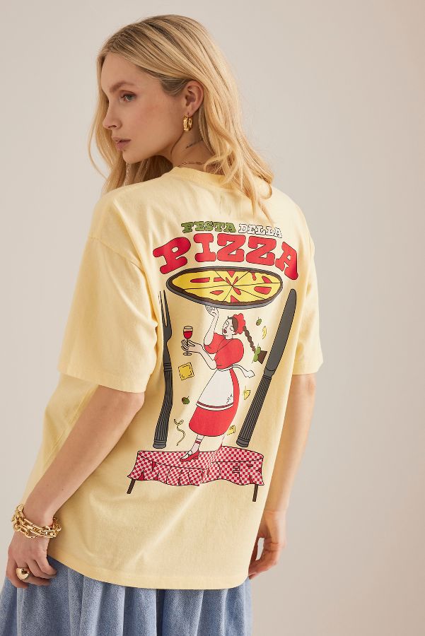 Vista diapositiva: 2: T-Shirt Boyfriend Damson Madder Pizza Party