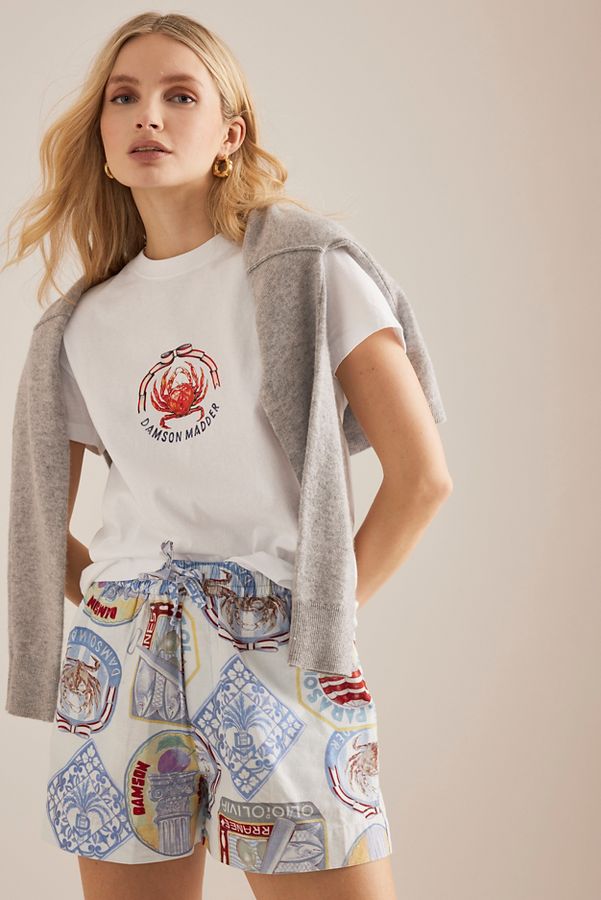 Vista diapositiva: 1: T-Shirt Corta con Fiocco Crabby Damson Madder