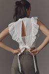 Thumbnail View 2: Maeve Cropped Ruffle Mesh Top