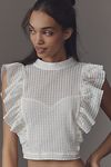 Thumbnail View 1: Maeve Cropped Ruffle Mesh Top