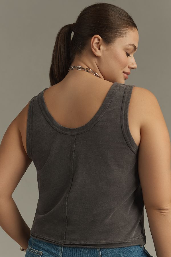 Slide View: 10: The Kacey Easy Crop Cotton-Slub Tank by Pilcro