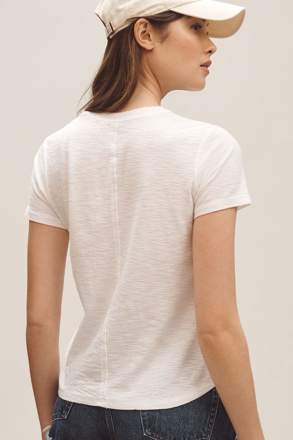 Slide View: 3: The Bennie Slim Crew Neck Cotton-Slub Tee by Pilcro