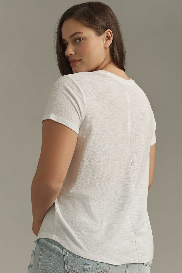 Slide View: 9: Das Bennie Slim Rundhals Baumwolle-Slub T-Shirt von Pilcro