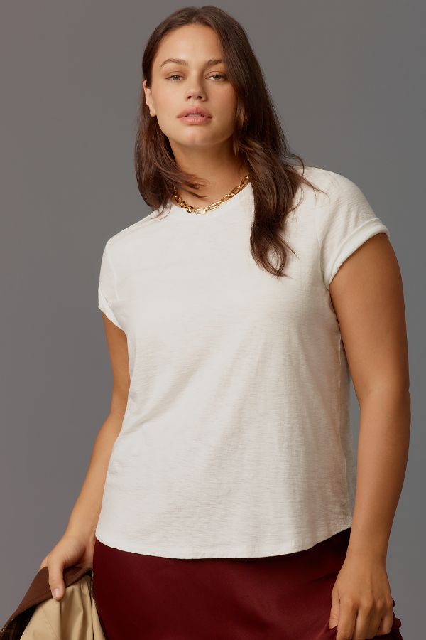 Slide View: 6: The Bennie Slim Crew Neck Cotton-Slub Tee by Pilcro