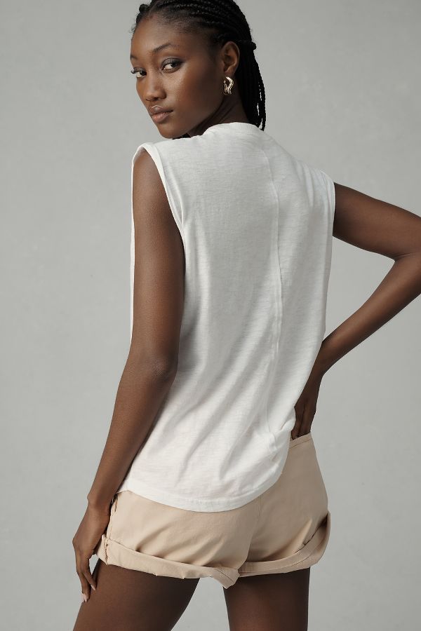 Slide View: 4: The Vinnie Cotton-Slub Rolled Muscle Tee by Pilcro