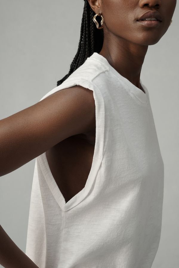 Slide View: 5: The Vinnie Cotton-Slub Rolled Muscle Tee by Pilcro