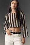 Thumbnail View 1: Walter Baker Colette Long-Sleeve Crochet Cropped Top