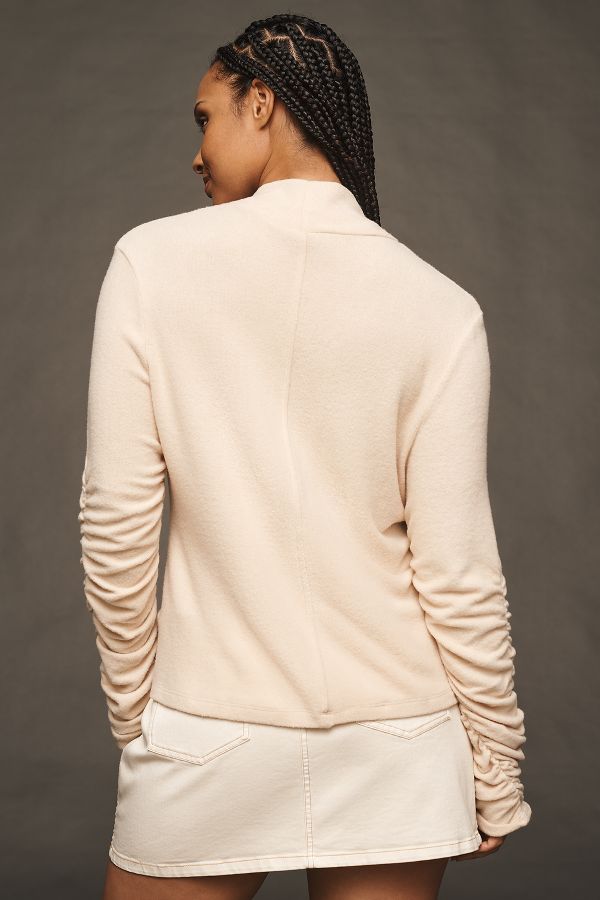 Slide View: 12: By Anthropologie Ruched-Sleeve Turtleneck Top