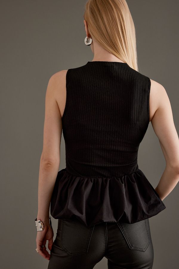 Slide View: 2: Maeve Bubble Peplum Tank Top