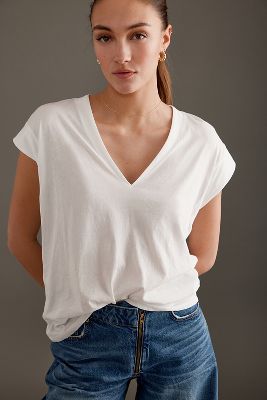 FRAME Le Mid T-shirt con scollo a V