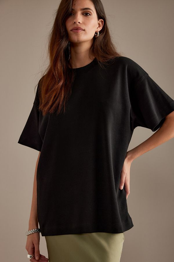 Slide View: 1: Short-Sleeve Oversized T-Shirt 