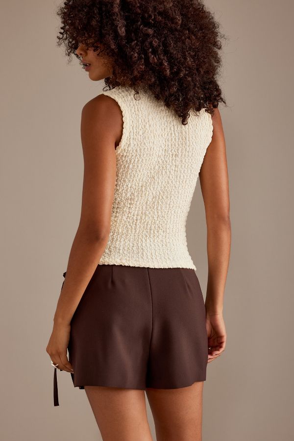 Slide View: 2: Textured Turtleneck Tank Top