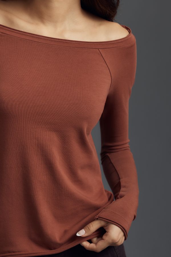 Slide View: 4: Pilcro Off-The-Shoulder Long-Sleeve Tee