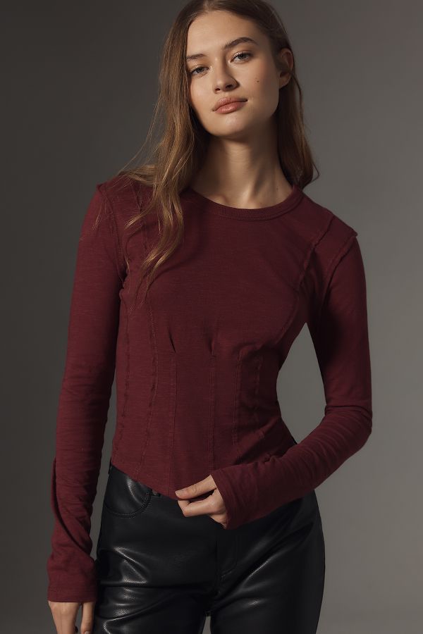 Slide View: 1: Pilcro Seamed Top