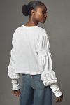 Thumbnail View 3: Pilcro Crew-Neck Ruched & Smocked-Sleeve Top